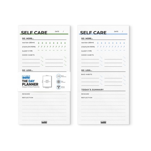 Self Care Tear Off Daily Planner | To Do List | For Office, Home & School | 50 Sheets Per Pad, 80 GSM | B6  (Pack of 2) | TOPB6D4